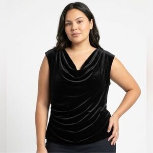 Calvin Klein cowl neck velvet top